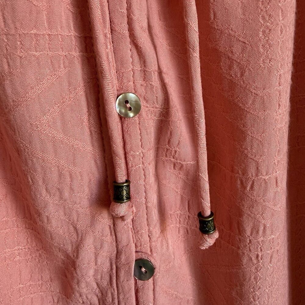 Nurture by Westbound 2X Pink Embroidered Boho Long Sleeve Peasant Blouse Flowy - Picture 4 of 14